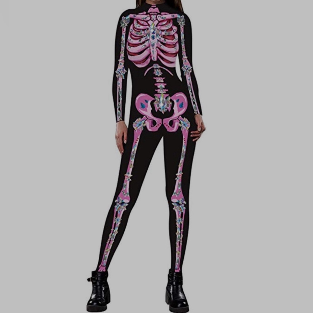 Sexy Skeleton Jumpsuit Halloween Costume